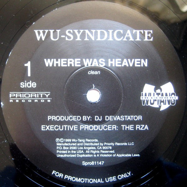 Wu Syndicate : Where Was Heaven / Thug War (12", Promo)