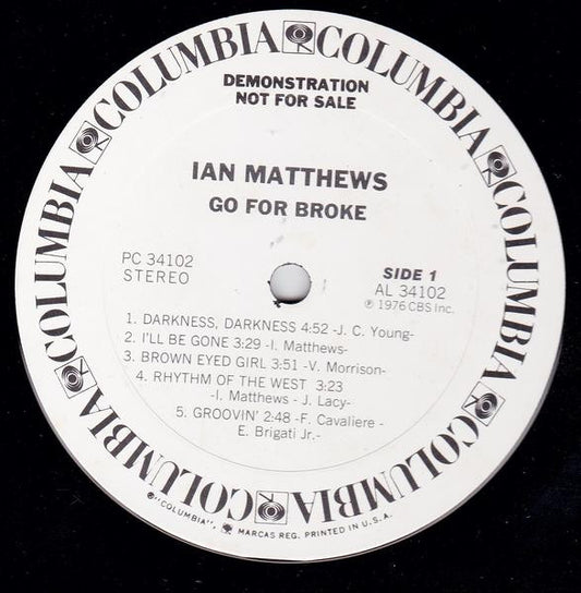 Iain Matthews - Go For Broke vinyl record, LP (Very Good Plus (VG+)) | Lulo Records