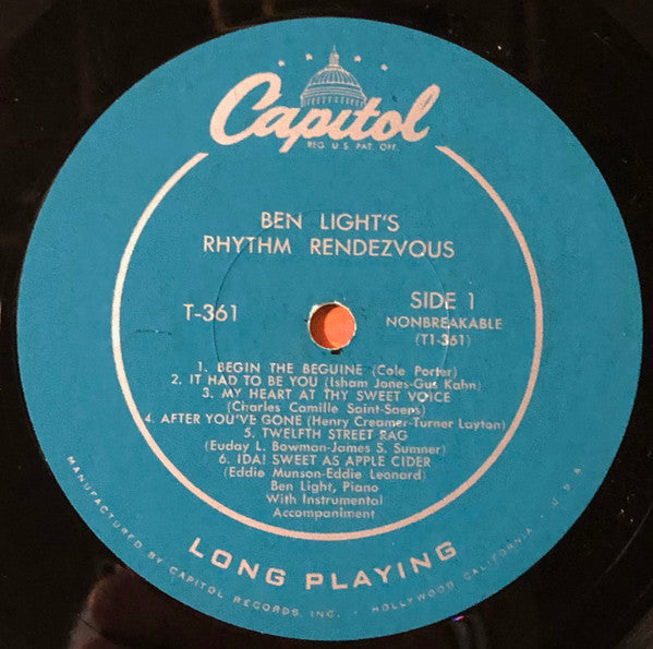 Ben Light : Ben Light's Rhythm Rendezvous (LP, Album, Mono)
