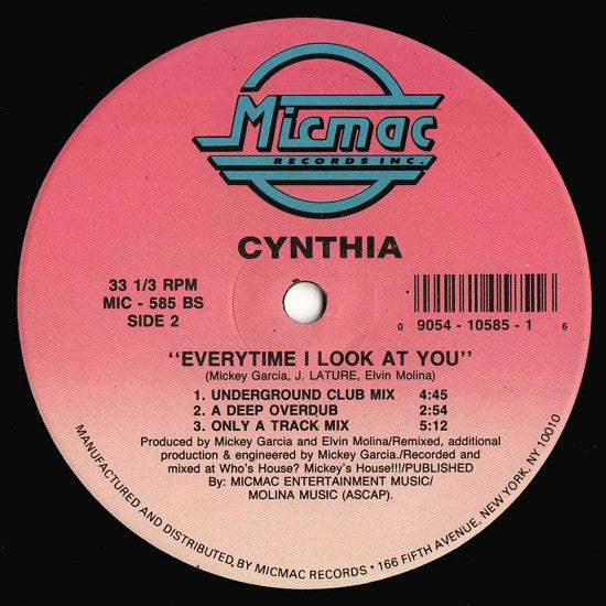 Cynthia : Everytime I Look At You (12")