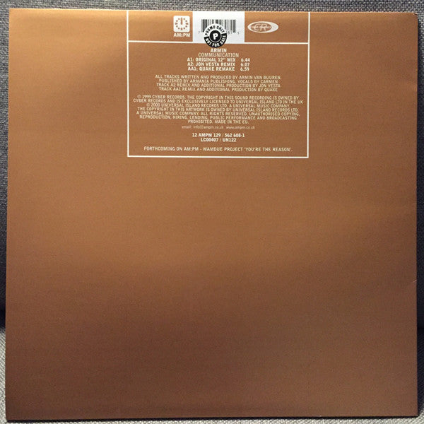 Armin van Buuren : Communication (12")