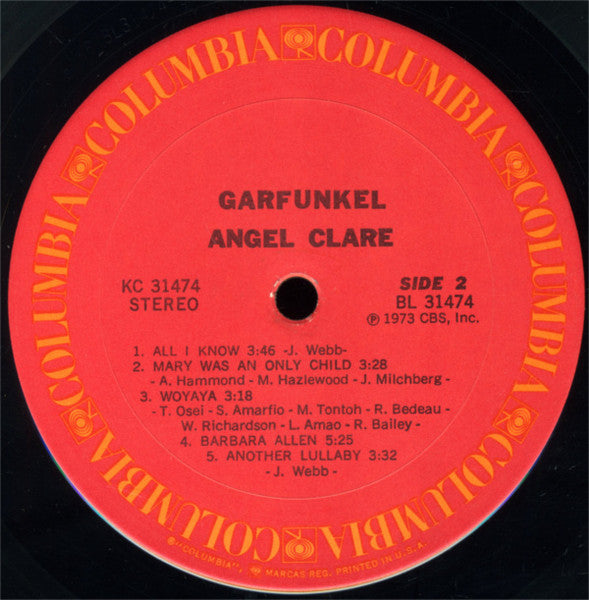 Art Garfunkel : Angel Clare (LP, Album, Ter)