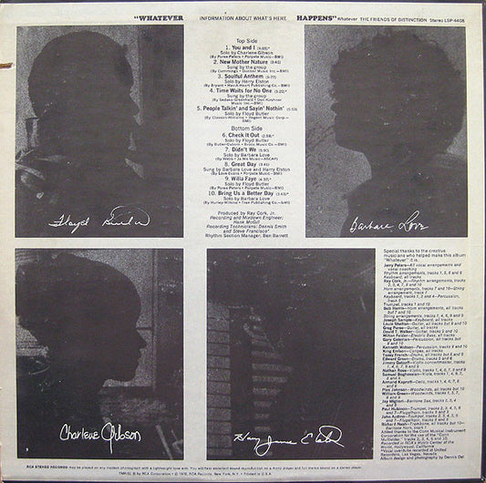 The Friends Of Distinction - Whatever vinyl record, LP (Very Good Plus (VG+)) | Lulo Records