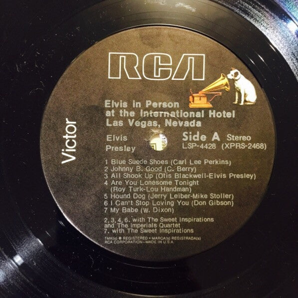 Elvis Presley : Elvis In Person At The International Hotel (LP, Album, RE, Bla)