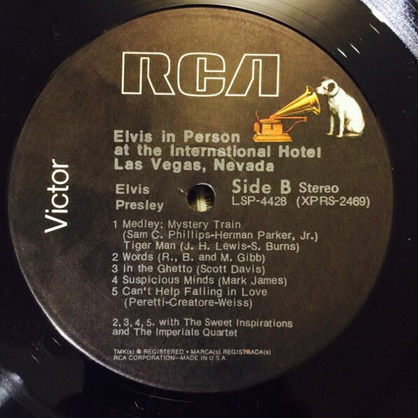 Elvis Presley : Elvis In Person At The International Hotel (LP, Album, RE, Bla)