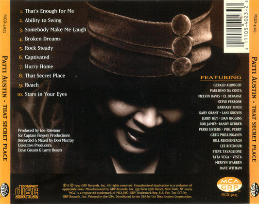 Patti Austin - That Secret Place vinyl record, CD (Near Mint (NM or M-)) | Lulo Records