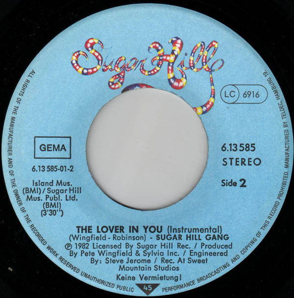 Sugarhill Gang : The Lover In You (7", Single)