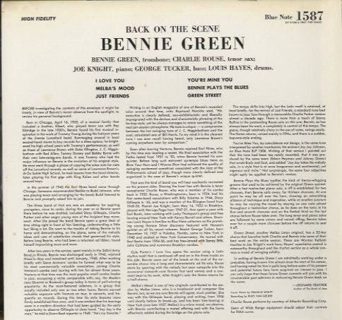 Bennie Green : Back On The Scene (LP, Album, Mono, Promo, RE)