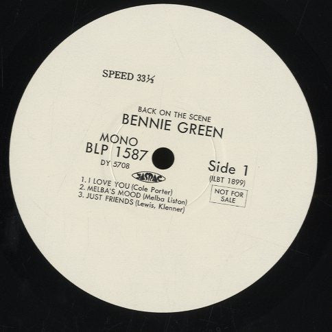 Bennie Green : Back On The Scene (LP, Album, Mono, Promo, RE)