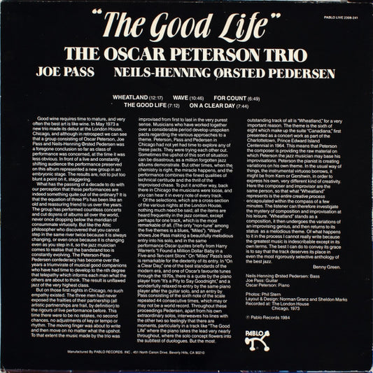 The Oscar Peterson Trio : The Good Life (LP, Album)