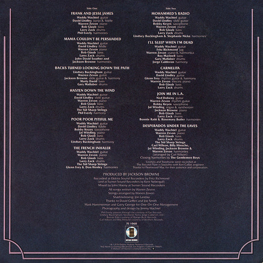 Warren Zevon : Warren Zevon (LP, Album, SP )