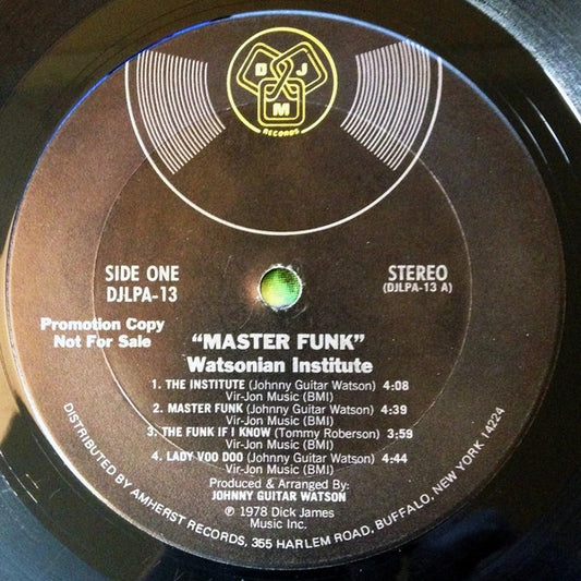 Watsonian Institute : Master Funk (LP, Album, Promo, Ter)