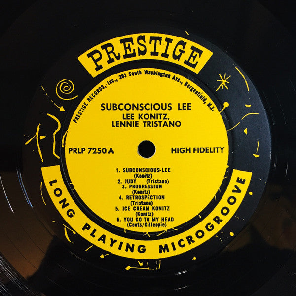 Lee Konitz With Lennie Tristano : Subconscious-Lee (LP, Comp, Mono, RE)