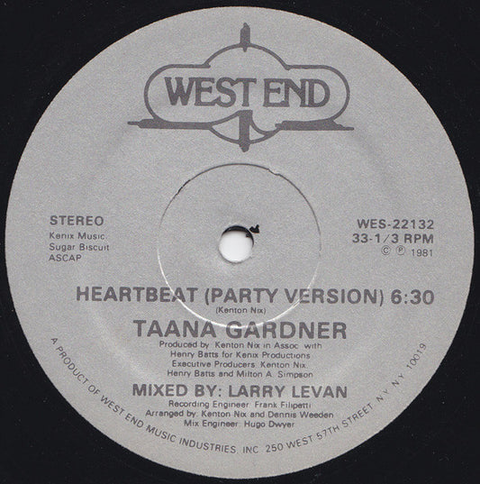 Taana Gardner - Heartbeat vinyl record, 12" (Very Good (VG)) | Lulo Records