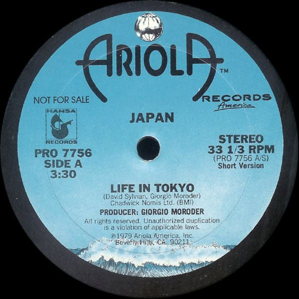 Japan : Life In Tokyo (12", Single, Promo)