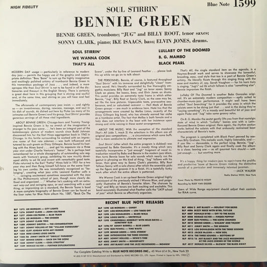 Bennie Green : Soul Stirrin' (LP, Album, Mono, RE)