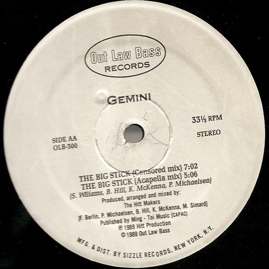 Gemini - The Big Stick vinyl record, 12" (Very Good Plus (VG+)) | Lulo Records