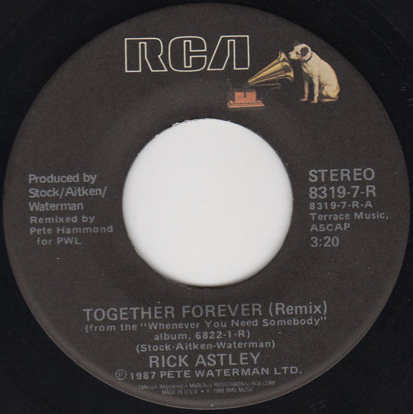 Rick Astley : Together Forever (7", Single)