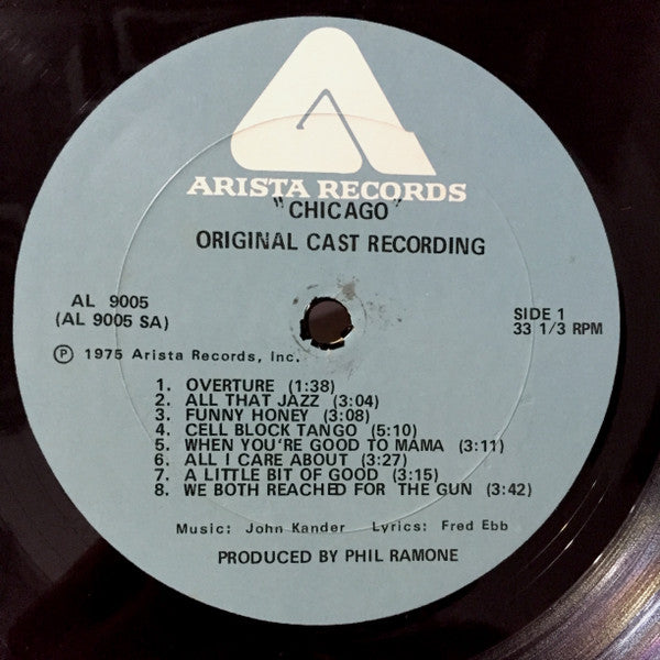 "Chicago" Original Broadway Cast, John Kander, Fred Ebb - Gwen Verdon, Chita Rivera, Jerry Orbach : Chicago (A Musical Vaudeville) (LP, Album, Pet)