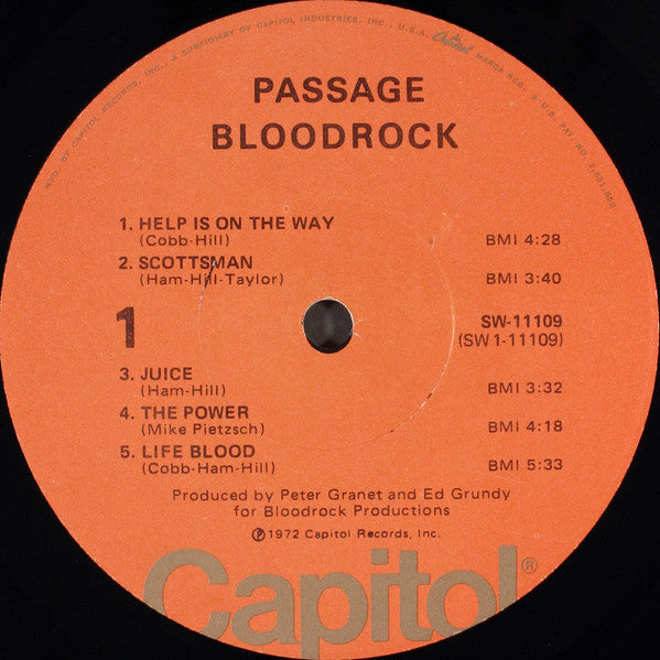 Bloodrock : Passage (LP, Album, Jac)
