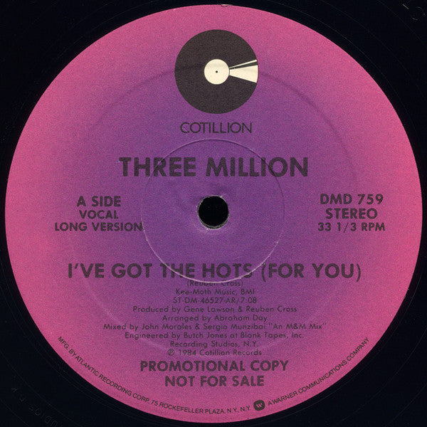 Three Million : I've Got The Hots (For You) (12", Promo)