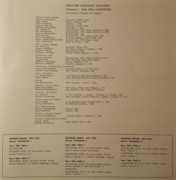 Jean-Philippe Rameau / John Eliot Gardiner, The Monteverdi Choir, The English Baroque Soloists - Jennifer Smith (3), Anne-Marie Rodde, Philip Langridge, John Aler, Jean-Philippe Lafont, Lucinda Houghton, Martine March, Elisabeth Priday, Gilles Cachemaille : Les Boréades (3xLP, Album + Box)