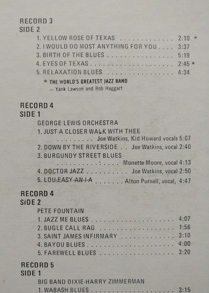 Various : Collector's History Of Dixieland Music (5xLP, Comp)