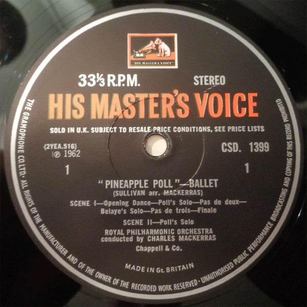 Sir Arthur Sullivan - Sir Charles Mackerras, Royal Philharmonic Orchestra : Pineapple Poll (LP, RE, RP)