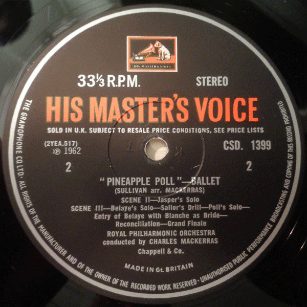 Sir Arthur Sullivan - Sir Charles Mackerras, Royal Philharmonic Orchestra : Pineapple Poll (LP, RE, RP)