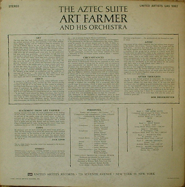 Art Farmer And His Orchestra : The Aztec Suite (LP, Album)