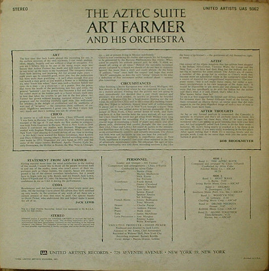 Art Farmer And His Orchestra - The Aztec Suite vinyl record, LP (Very Good Plus (VG+)) | Lulo Records