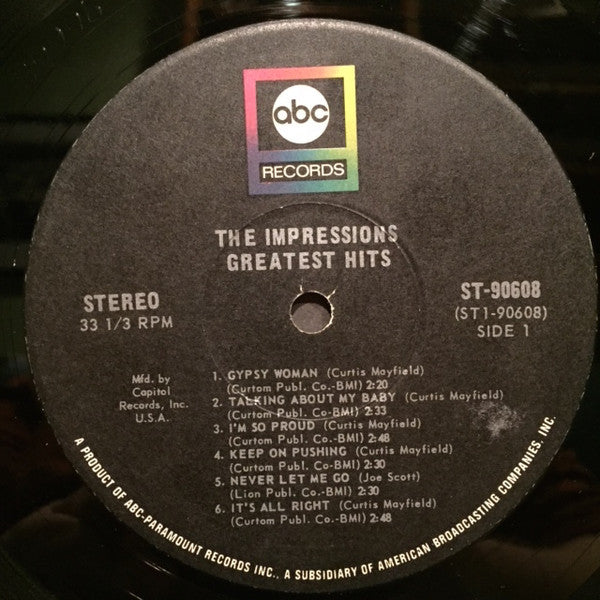 The Impressions : Greatest Hits (LP, Comp, Club, RE)