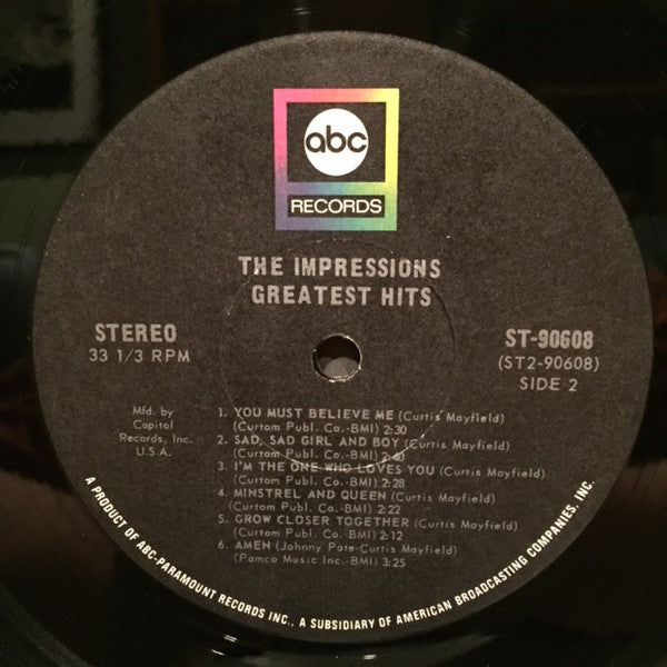 The Impressions : Greatest Hits (LP, Comp, Club, RE)