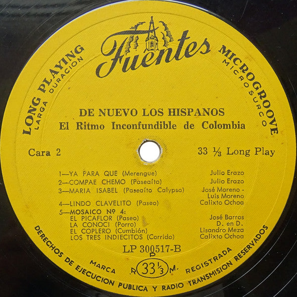 Los Hispanos : De Nuevo Los Hispanos (LP, Album, Mono)