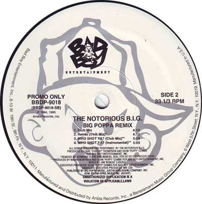 Notorious B.I.G. - Big Poppa (Remix) vinyl record, 12" (Near Mint (NM or M-)) | Lulo Records