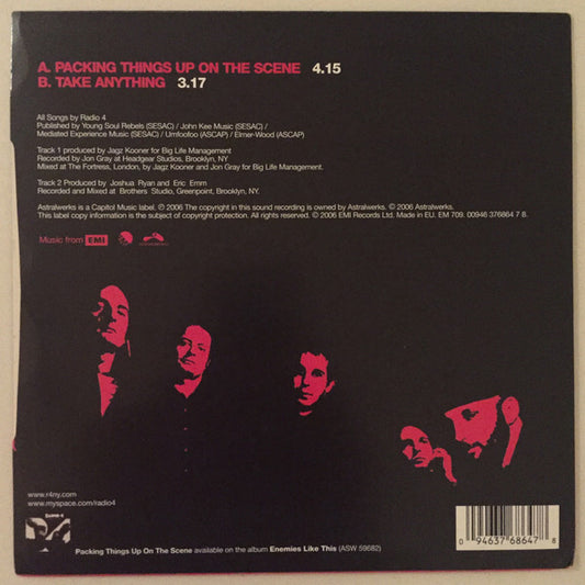 Radio 4 : Packing Things Up On The Scene (7", Single)