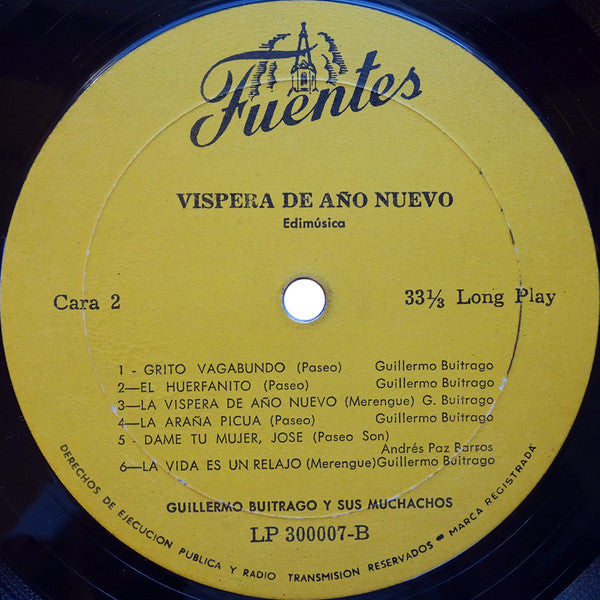 Guillermo Buitrago Y Sus Muchachos : Vispera De Año Nuevo (LP, Album, Mono, RP)