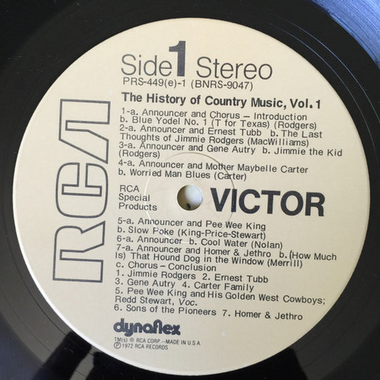 Various - The History Of Country Music - Volume 1 vinyl record, 2xLP (Very Good Plus (VG+)) | Lulo Records