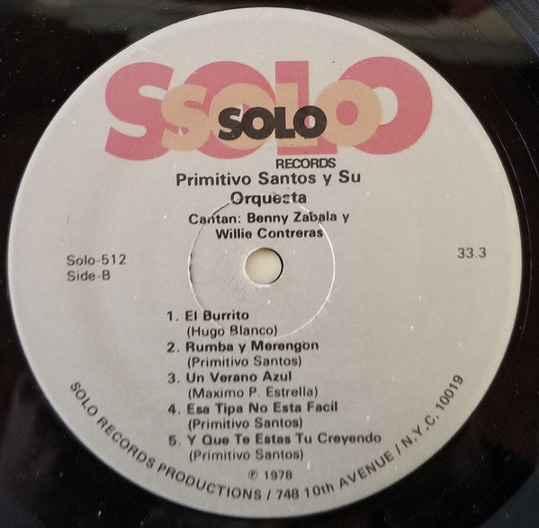 Primitivo Santos y Su Orquesta : Sabor De Mi Tierra (LP, Album)
