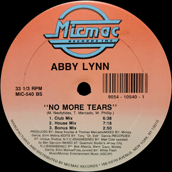 Abby Lynn : No More Tears (12", Single)