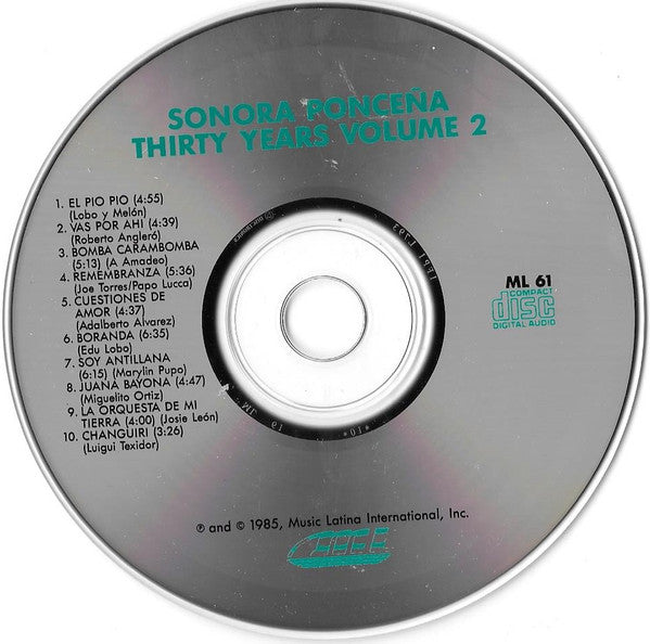 La Sonora Ponceña : 30th Anniversary Vol. 2 (CD, Comp)