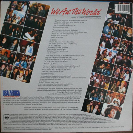 USA For Africa - We Are The World vinyl record, 12" (Mint (M)) | Lulo Records