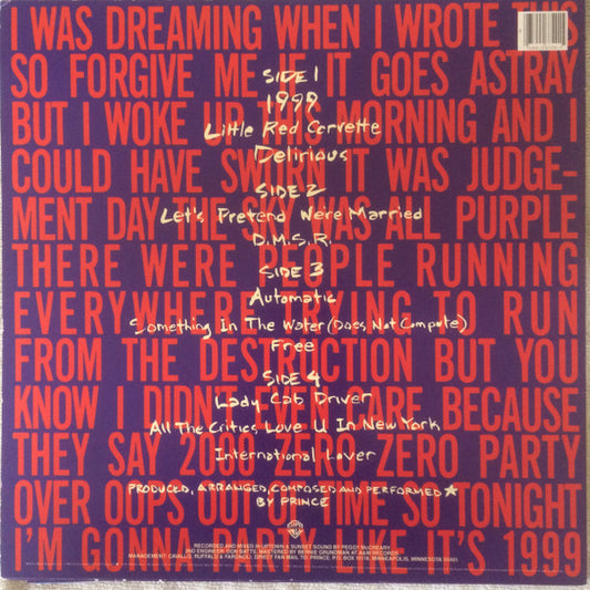 Prince - 1999 vinyl record, 2xLP (Very Good Plus (VG+)) | Lulo Records