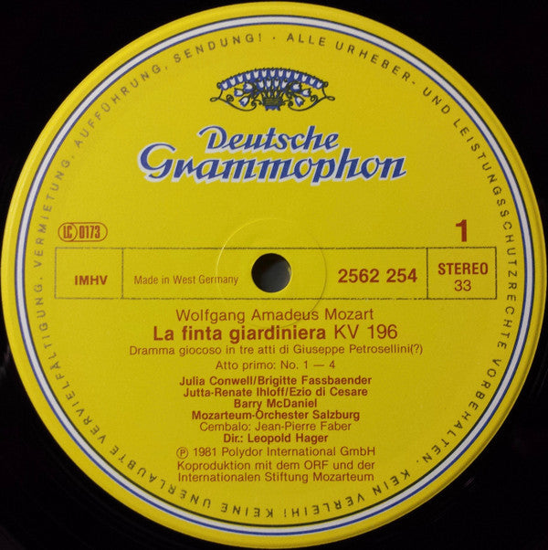Wolfgang Amadeus Mozart, Das Mozarteum Orchester Salzburg, Leopold Hager : La Finta Giardiniera (4xLP, Box)