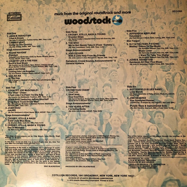 Various : Woodstock - Music From The Original Soundtrack And More (3xLP, Album, ME)