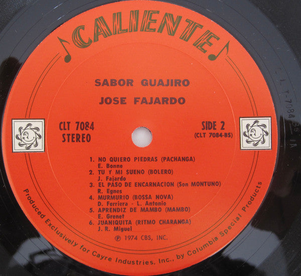 Jose Fajardo And His Orchestra : Sabor Guajiro (LP, Album, RE)