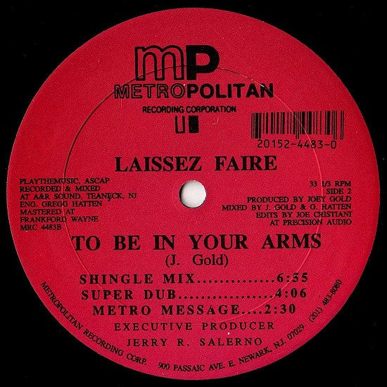 Laissez Faire : To Be In Your Arms (12", Single)