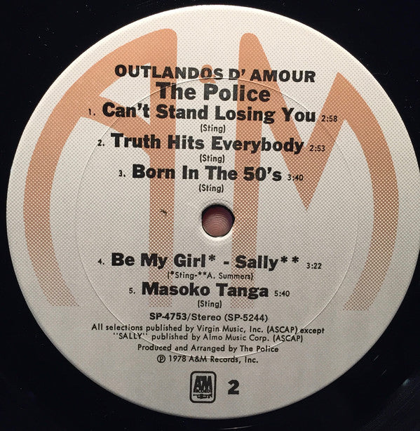 The Police : Outlandos D'Amour (LP, Album, Red)