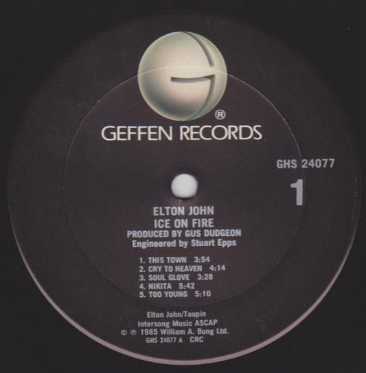 Elton John - Ice On Fire vinyl record, LP (Very Good Plus (VG+)) | Lulo Records