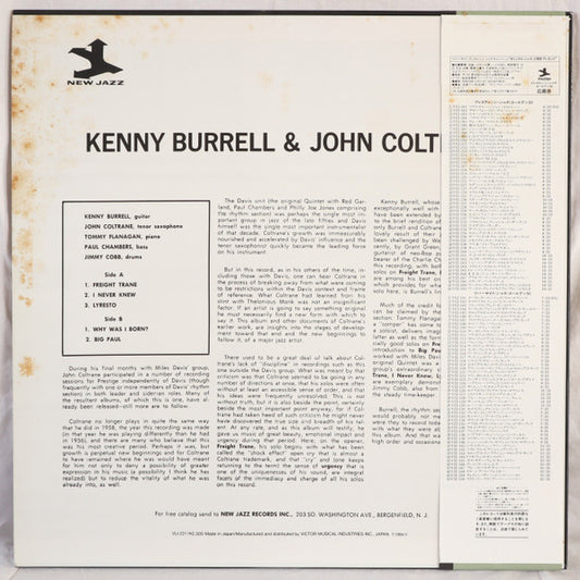 Kenny Burrell & John Coltrane : Kenny Burrell & John Coltrane (LP, Album, Mono, RE)